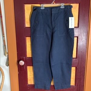 Athleta Charcoal Gray  Cropped Linen Pants NWT